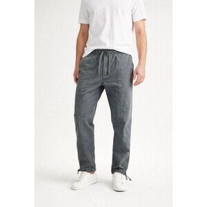 Abercrombie & Fitch Gray Drawstring Pants Mens M 100% Cotton Casual Utility